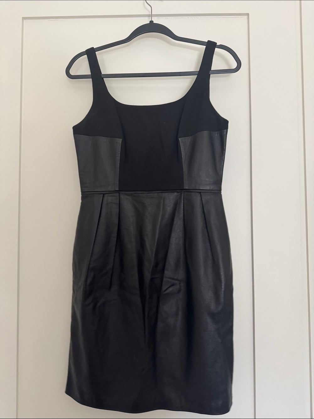 Shoshanna Black Leather Tank Dress - Classic Women's Dress